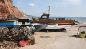 Fishing boats on Sidmouth beach
