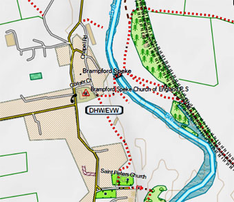 Map of Brampford Speke