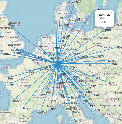 Create Route Maps from Any Airport & specify range
